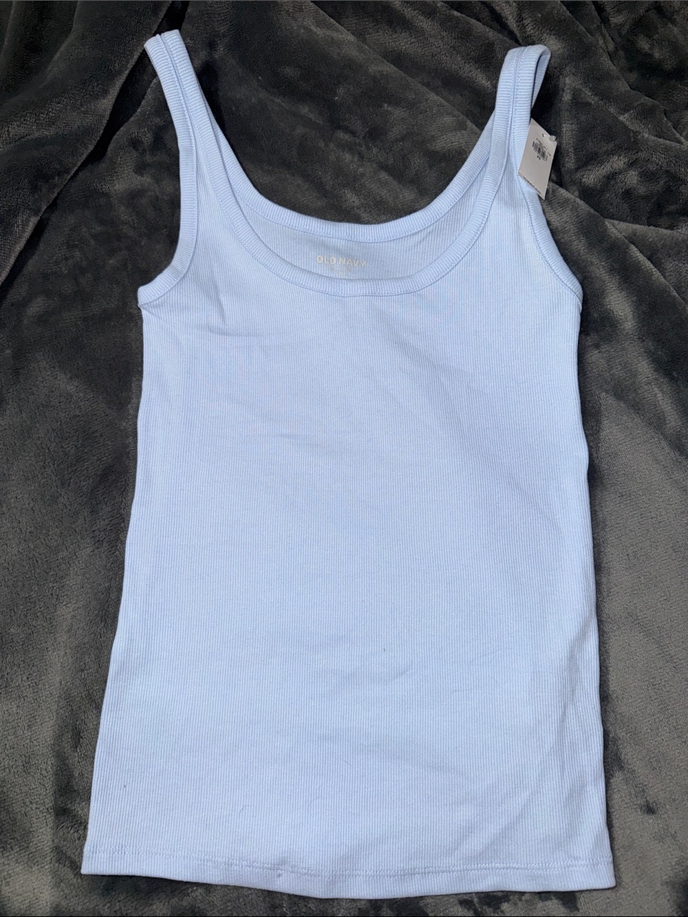 Old Navy Light Blue Ribbed Scoop Neck Tank